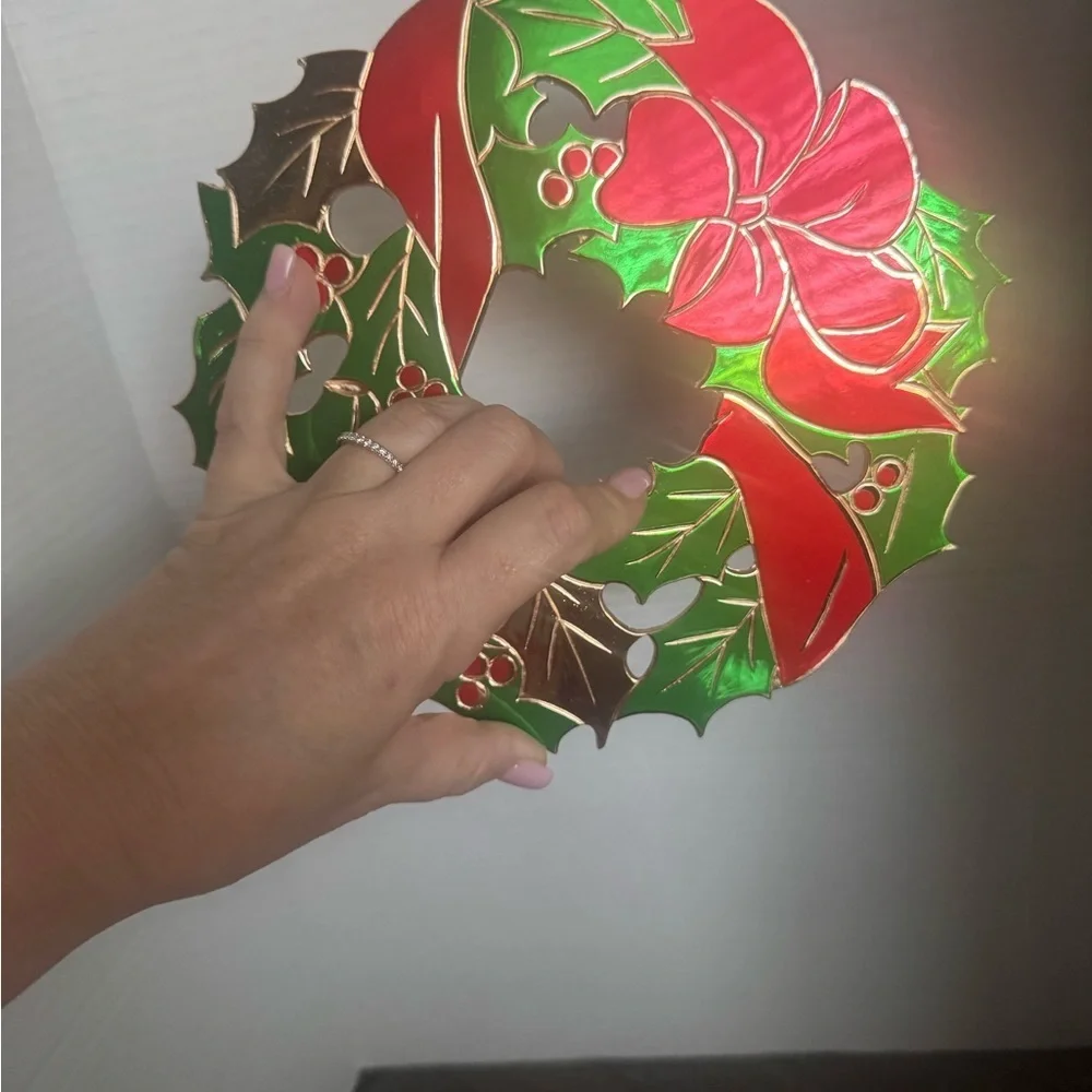 Vintage Christmas Holly Wreath Trivet